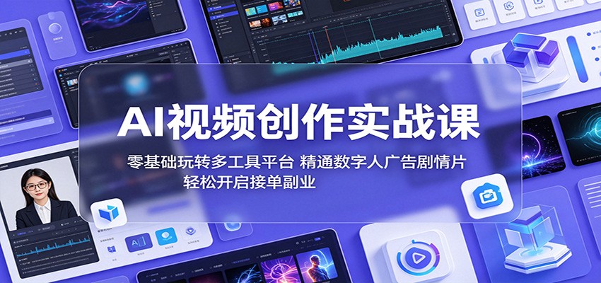 AI视频创作实战课：零基础玩转多工具平台，精通数字人广告、剧情片，轻松开启接单副业-智云网