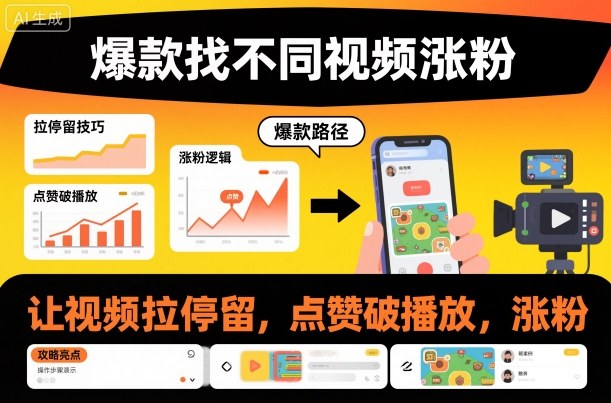 爆款找不同视频涨粉，让视频拉停留，实现点赞，破播放，涨粉-智云网