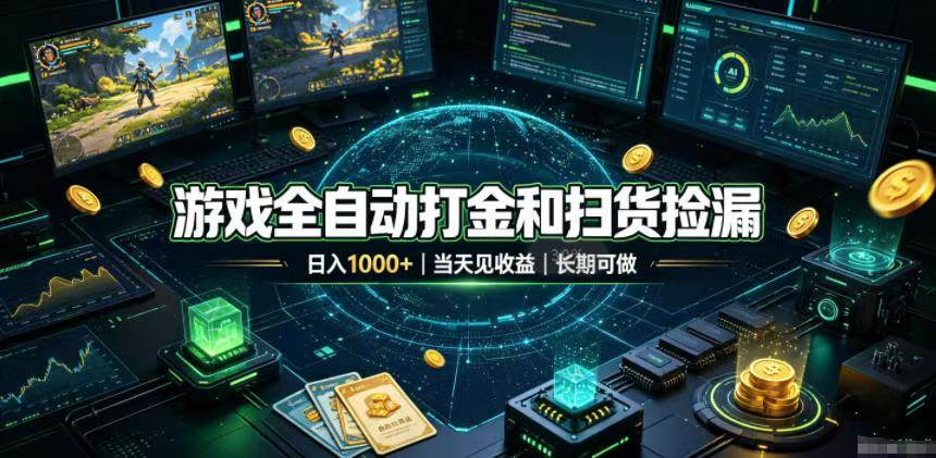 （19647期）游戏全自动打金和扫货捡漏，日入1000+，当天见收益，长期可做！-智云网