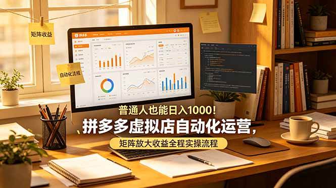（19022期）普通人也能日入 1000！拼多多虚拟店自动化运营，矩阵放大收益全程实操流程-智云网