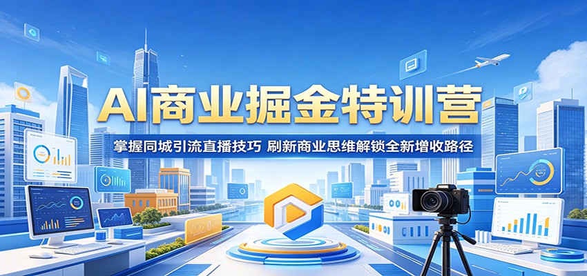 AI商业掘金特训营：掌握同城引流直播技巧，刷新商业思维解锁全新增收路径-智云网