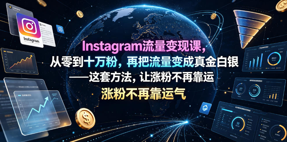 Instagram流量变现课，从零到十万粉，再把流量变成真金白银——这套方法，让涨粉不再靠运气【原创双语字幕】-智云网