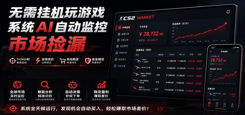 系统AI自动监控市场捡漏，不用玩游戏，只需要一部手机，支持任何形式数据验证-智云网