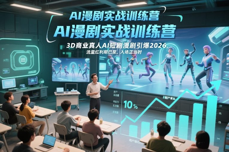AI漫剧实战训练营，3D商业真人AI短剧漫剧引爆2026，流量红利期已至，入场正当时-智云网