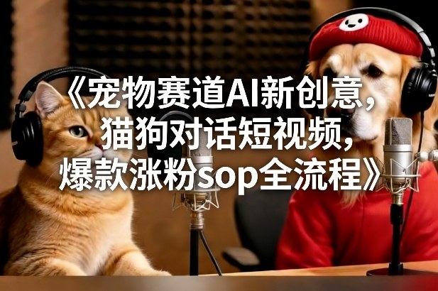 宠物赛道AI新创意，猫狗对话短视频，爆款涨粉sop全流程-智云网