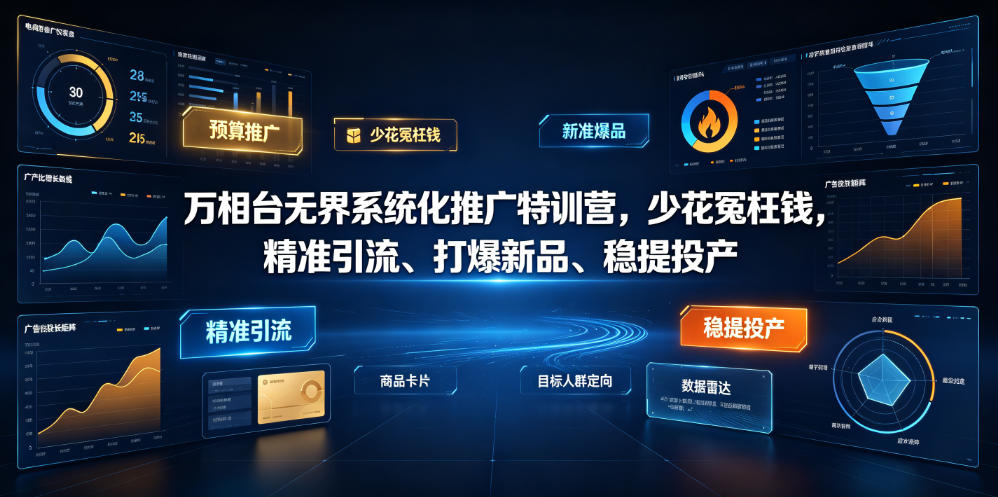 万相台无界系统化推广特训营VI0.0，少花冤枉钱，精准引流、打爆新品、稳提投产（全程录音+字幕）-智云网