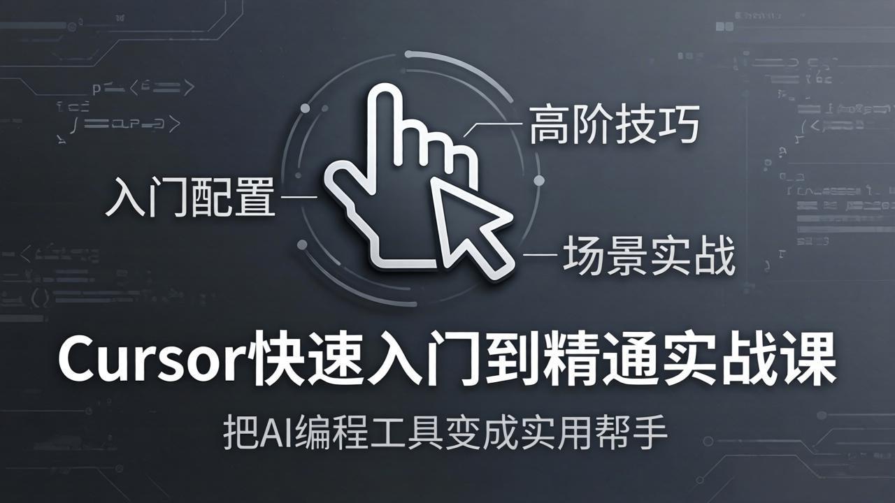 Cursor快速入门到精通实战课:入门配置+高阶技巧+场景实战,把AI编程工具变成实用帮手-智云网