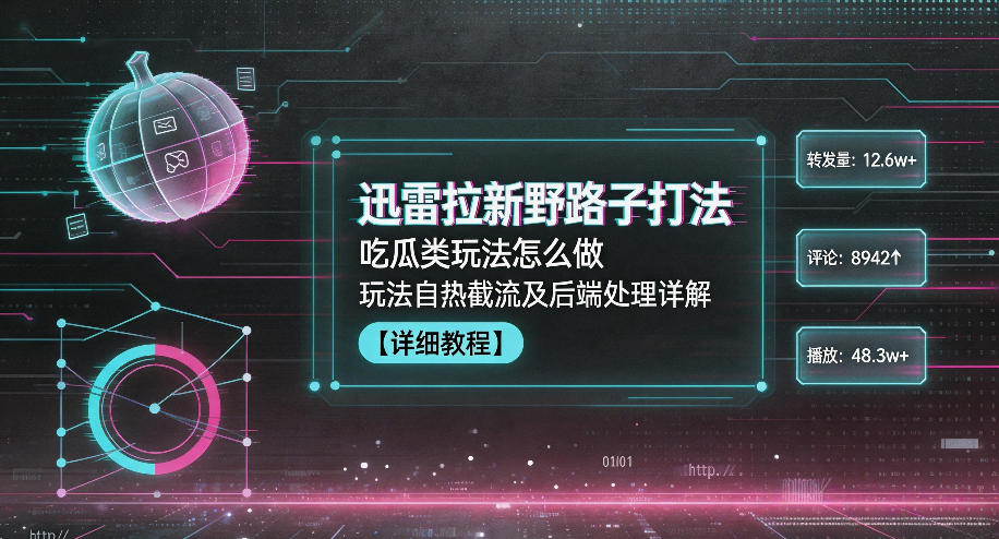 迅雷拉新野路子打法,吃瓜类玩法怎么做,玩法自热截流及后端处理详解-智云网