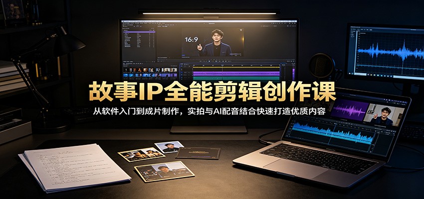 故事IP全能剪辑创作课：从软件入门到成片制作，实拍与AI配音结合快速打造优质内容-智云网