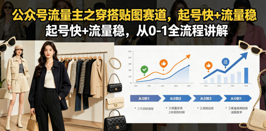 公众号流量主之穿搭贴图赛道，起号快+流量稳，从0-1全流程讲解-智云网