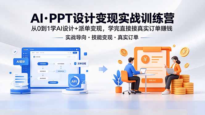 AI·PPT设计变现实战训练营，从0到1学AI设计+派单变现，学完直接接真实订单赚钱-智云网