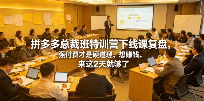 拼多多总裁班特训营下线课复盘，强付费才是硬道理，想賺钱，来这2天就够了-智云网