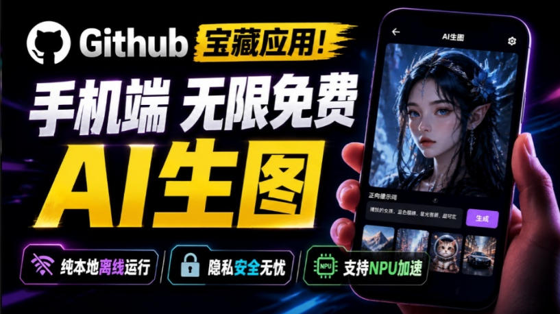 Github宝藏应用！手机端无限免费AI生图，纯本地离线运行，支持NPU加速斩获3.1k stars，local-dream-智云网