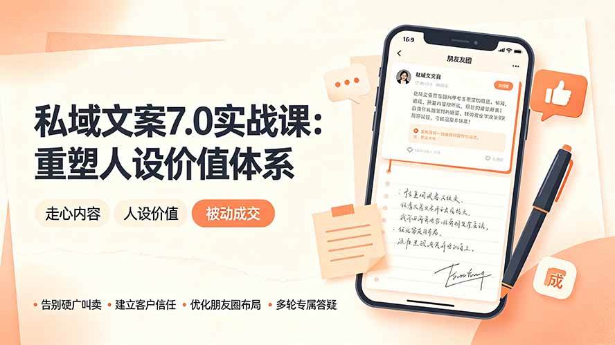 (19313期) 私域文案实战课7.0:重塑人设价值体系|-告别硬广推销×走心内容×自我价值塑造,实现被动成交-智云网