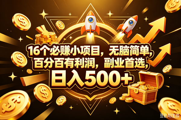 （18440期）16个必赚钱的小项目，百分百赚米，无脑简单，副业首选，日入300+-智云网