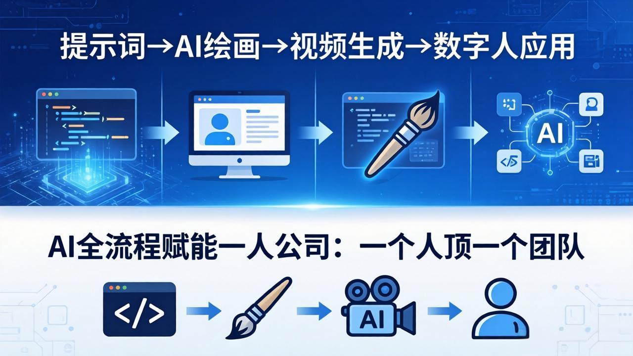 AI全流程赋能一人公司：提示词、绘画、视频、数字人、编程，一个人顶一个团队-智云网
