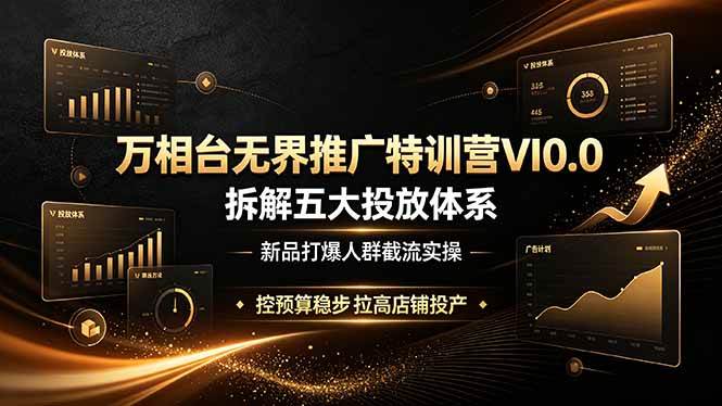 （19184期）万相台无界推广特训营VI0.0，拆解五大投放体系，新品打爆人群截流实操，控预算稳步拉高店铺投产-智云网