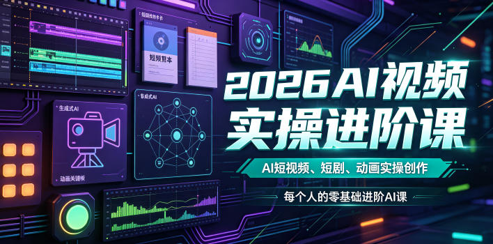 2026AI视频实操进阶课,AI短视频、短剧、动画实操创作,每个人的零基础进阶ai课-智云网