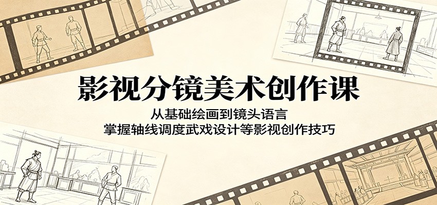 影视分镜美术创作课：从基础绘画到镜头语言，掌握轴线调度武戏设计等影视创作技巧-智云网