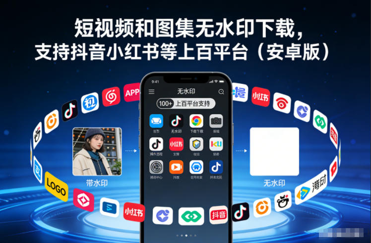 短视频和图集无水印下载,支持抖音小红书等上百平台(安卓版)-智云网