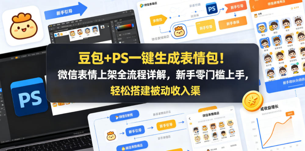 豆包+PS一键生成表情包!微信表情上架全流程详解,新手零门槛上手,轻松搭建被动收入渠道-智云网