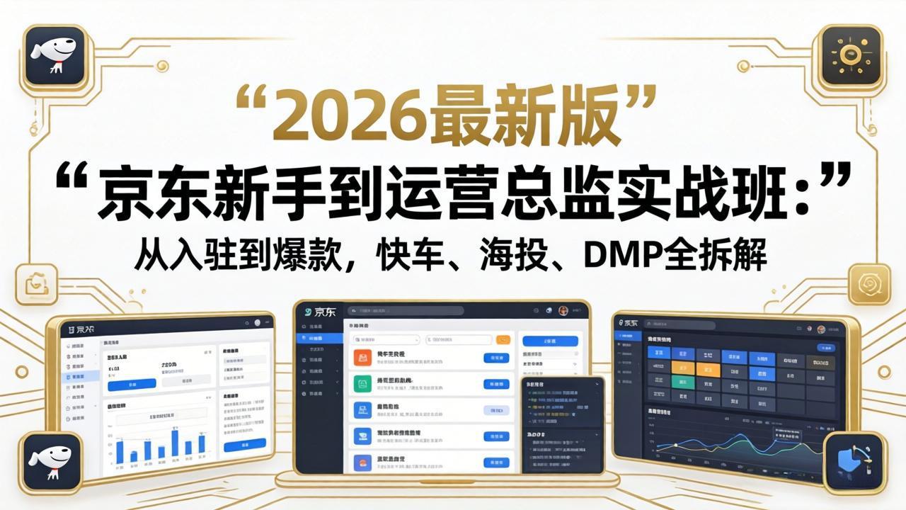 京东新手到运营总监实战班：从入驻到爆款，快车、海投、DMP全拆解，2026最新版-智云网