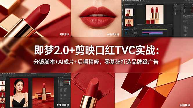 （18729期）即梦2.0+剪映口红TVC实战：分镜脚本+AI成片+后期精修，零基础打造品牌级广告-智云网