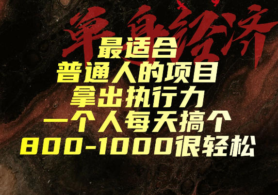 最适合普通人的项目，拿出执行力一个人每天搞个800-1k很轻松【揭秘】-智云网
