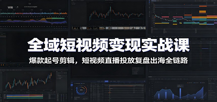 全域短视频变现实战课：爆款起号剪辑，短视频直播投放复盘出海全链路-智云网