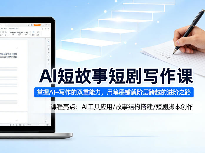 AI短故事短剧写作课，掌握AI+写作的双重能力，用笔墨铺就阶层跨越的进阶之路-智云网
