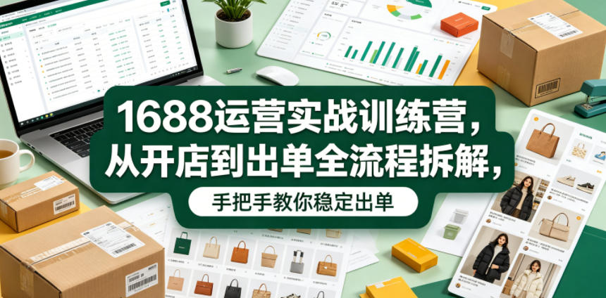 1688运营实战训练营，从开店到出单全流程拆解，手把手教你稳定出单（更新0620）-智云网