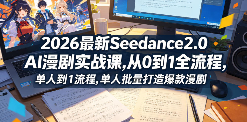 2026最新Seedance2.0 AI漫剧实战课,,从0到1全流程,单人批量打造爆款漫剧-智云网
