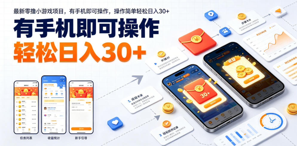 最新零撸小游戏项目，有手机即可操作，操作简单轻松日入30+-智云网