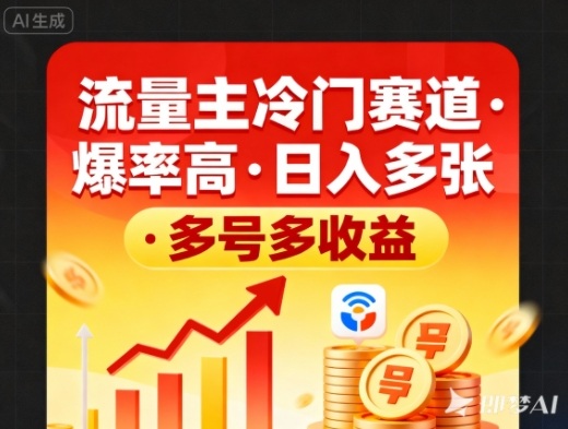 流量主冷门赛道，爆率高，日入多张，多号多收益-智云网