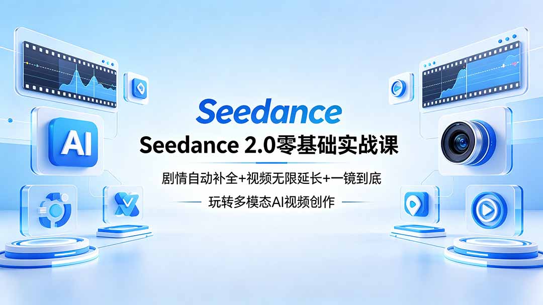 Seedance 2.0零基础实战课：剧情自动补全+视频无限延长+一镜到底：玩转多模态AI视频创作-智云网