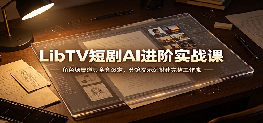 LibTV短剧AI进阶实战课：角色场景道具全套设定，分镜提示词搭建完整工作流-智云网