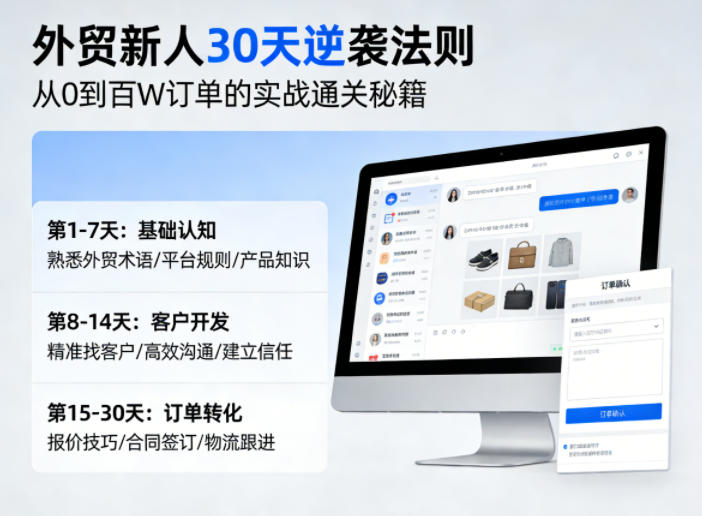 外贸新人30天逆袭法则，教你从0到百W订单的实战通关秘籍-智云网