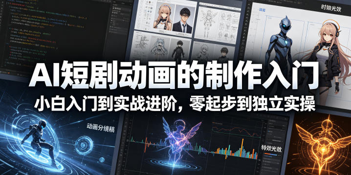 AI短剧动画的制作入门,小白入门到实战进阶,零起步到独立实操-智云网