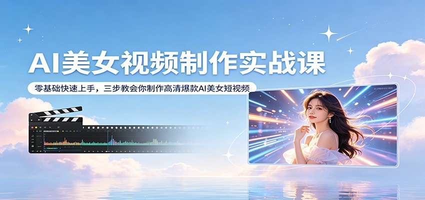 AI美女视频制作实战课:零基础快速上手,三步教会你制作高清爆款AI美女短视频-智云网