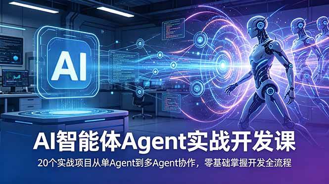 (18983期)AI智能体Agent实战开发课:20个实战项目从单Agent到多Agent协作,零基础掌握开发全流程 (18983期)AI智能体Agent实战开发课:20个实战项目从单Agent到多Agent协作,零基础掌握开发全流程