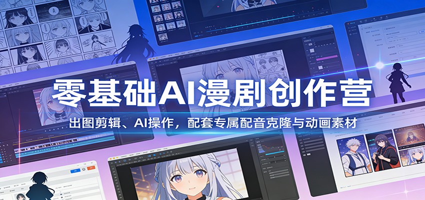 零基础AI漫剧创作营:出图剪辑、AI操作,配套专属配音克隆与动画素材-智云网