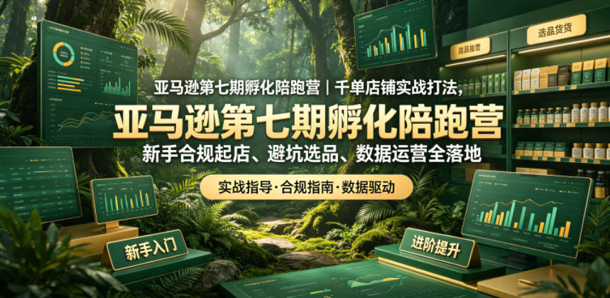 亚马逊孵化陪跑营|千单店铺实战打法,新手合规起店、避坑选品、数据运营全落地(更新0708)-智云网