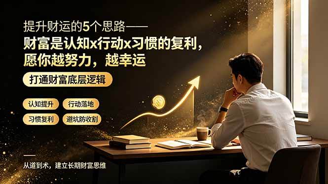 (19233期)付费文章:提升财运的5个思路——财富是认知x行动x习惯的复利,愿你越努力,越幸运-智云网