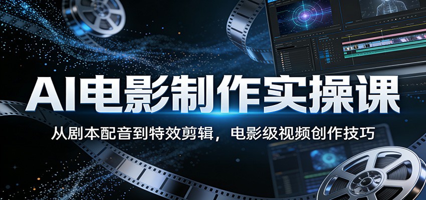 AI电影制作实操课：从剧本配音到特效剪辑，电影级视频创作技巧-智云网