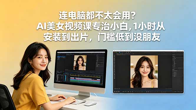 连电脑都不太会用？AI美女视频课专治小白，1小时从安装到出片，门槛低到没朋友-智云网