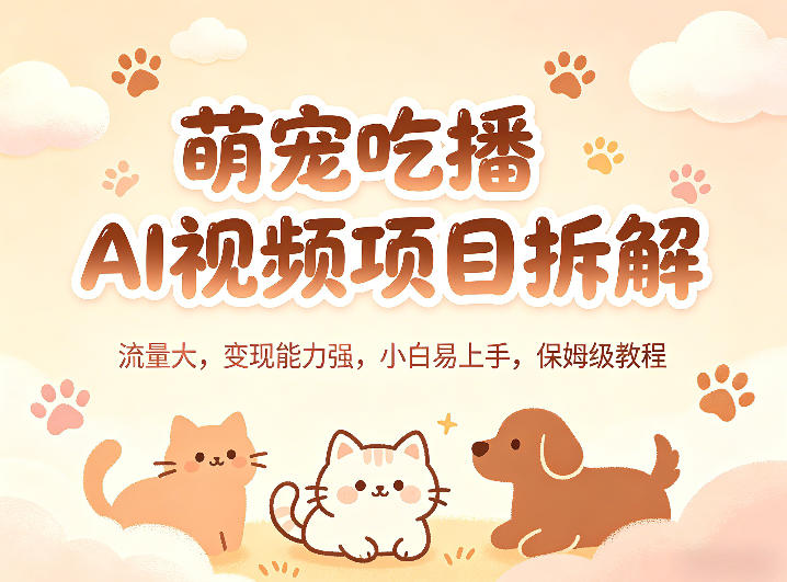 萌宠吃播AI视频项目拆解，流量大，变现能力强，小白易上手，保姆级教程-智云网
