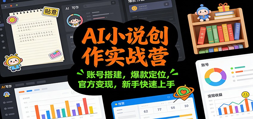 AI小说创作实战营：账号搭建，爆款定位，官方变现，新手快速上手-智云网