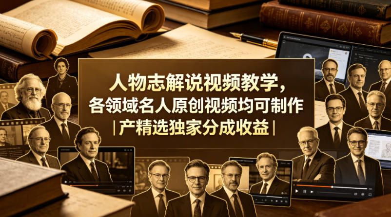 人物志解说视频教学，各领域名人原创视频均可制作丨精选独家分成收益-智云网