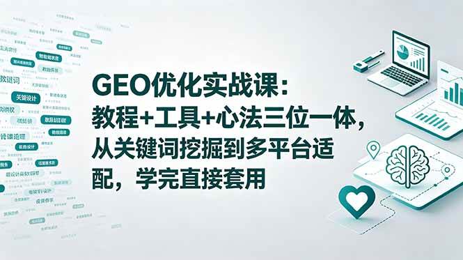 （18717期）GEO优化实战课：教程+工具+心法三位一体，从关键词挖掘到多平台适配，学完直接套用-智云网