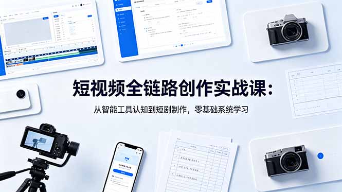 短视频全链路创作实战课：从智能工具认知到短剧制作，零基础系统学习-智云网